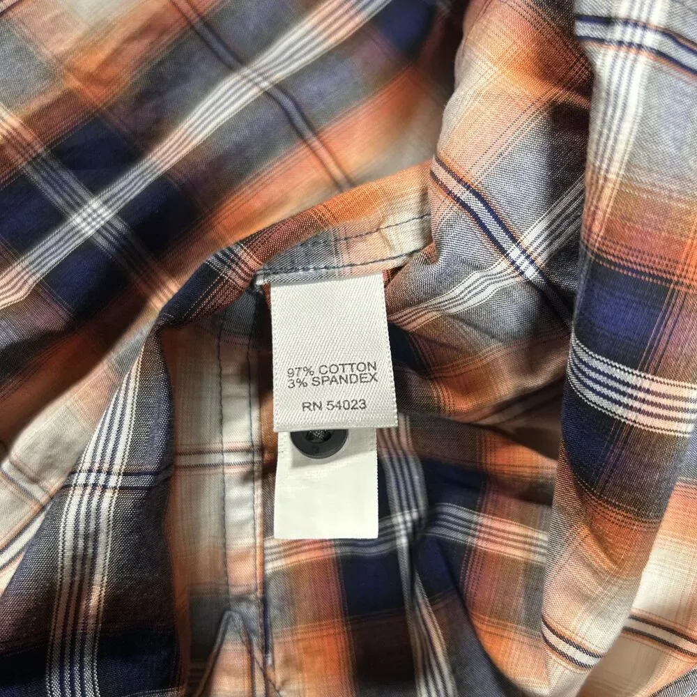 Banana Republic Men’s L‎ We Go Ombré Plaid Long Sleeve Button Down Shirt EUC